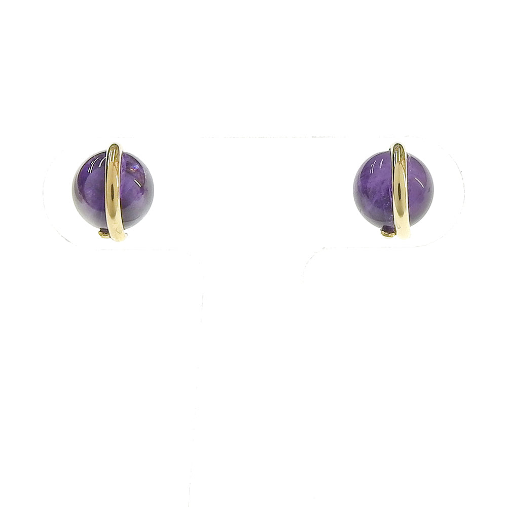 Natural stone 天然石ボールピアス (M)