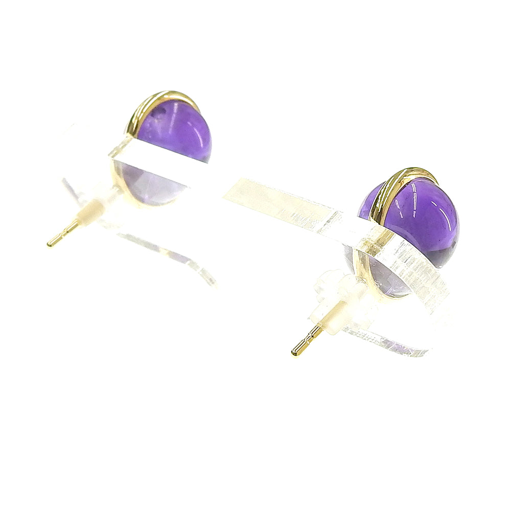 Natural stone 天然石ボールピアス (M)