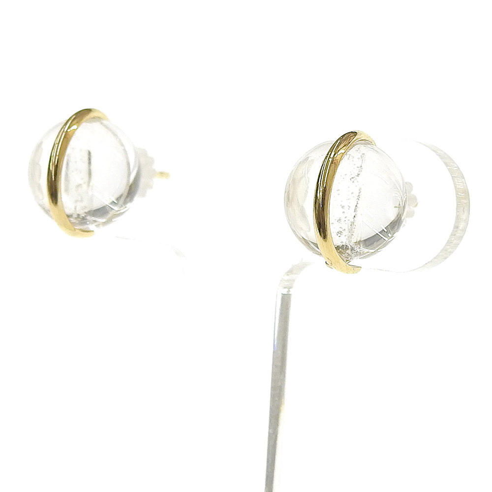 Natural stone 天然石ボールピアス (L)