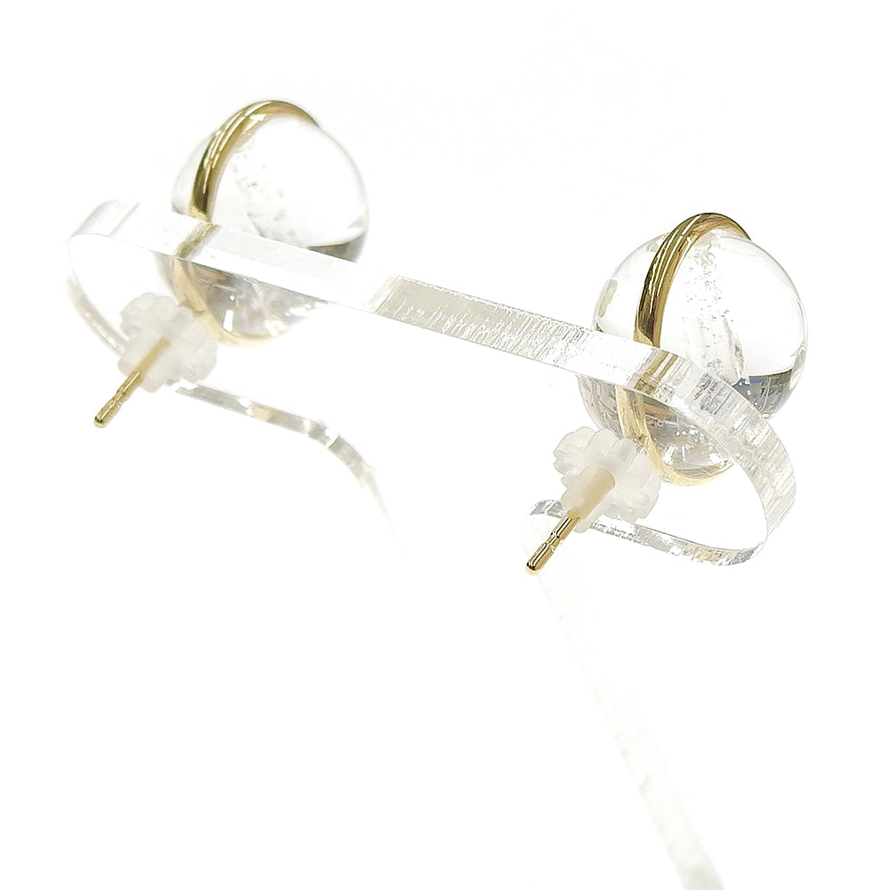 Natural stone 天然石ボールピアス (L)