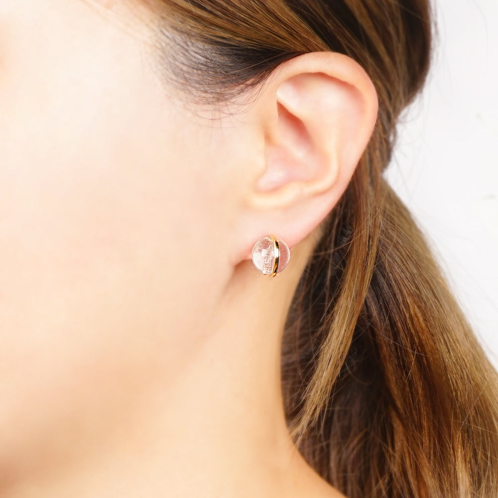 Natural stone 天然石ボールピアス (L)