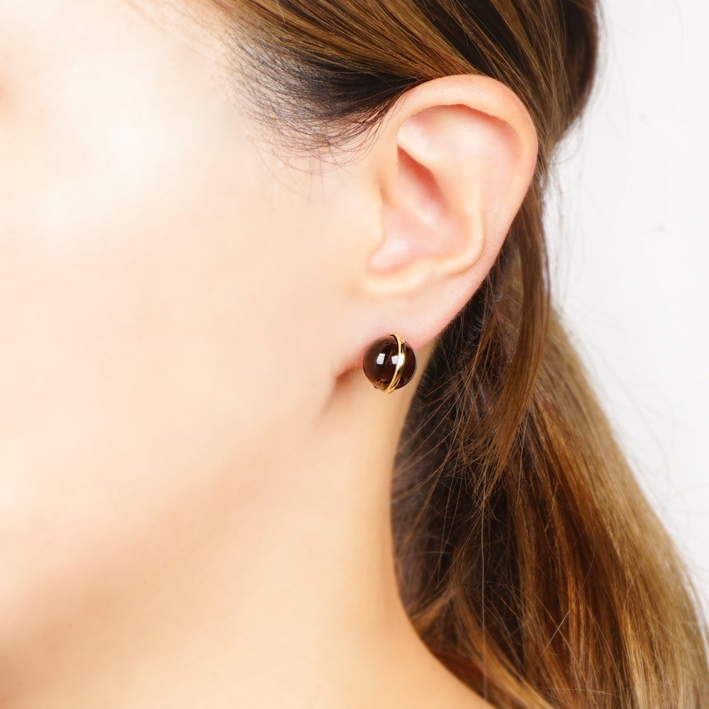 Natural stone 天然石ボールピアス (L)