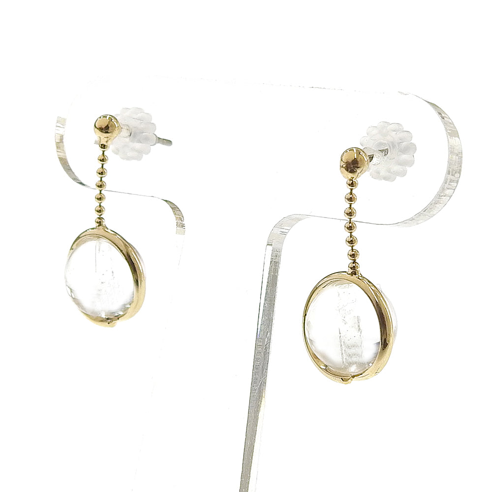 Natural stone 天然石ボールドロップピアス (M)