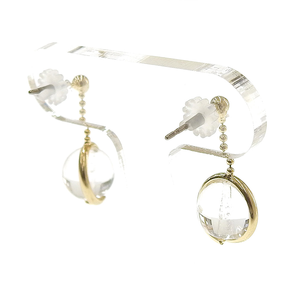 Natural stone 天然石ボールドロップピアス (M)