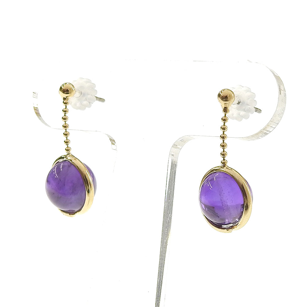 Natural stone 天然石ボールドロップピアス (M)