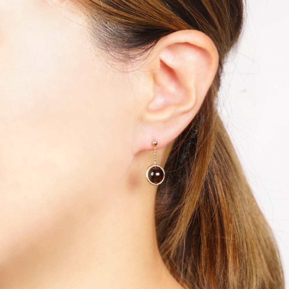 Natural stone 天然石ボールドロップピアス (M)