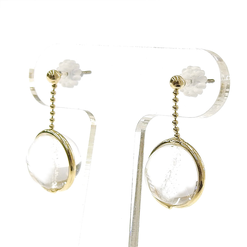 Natural stone 天然石ボールドロップピアス (L)