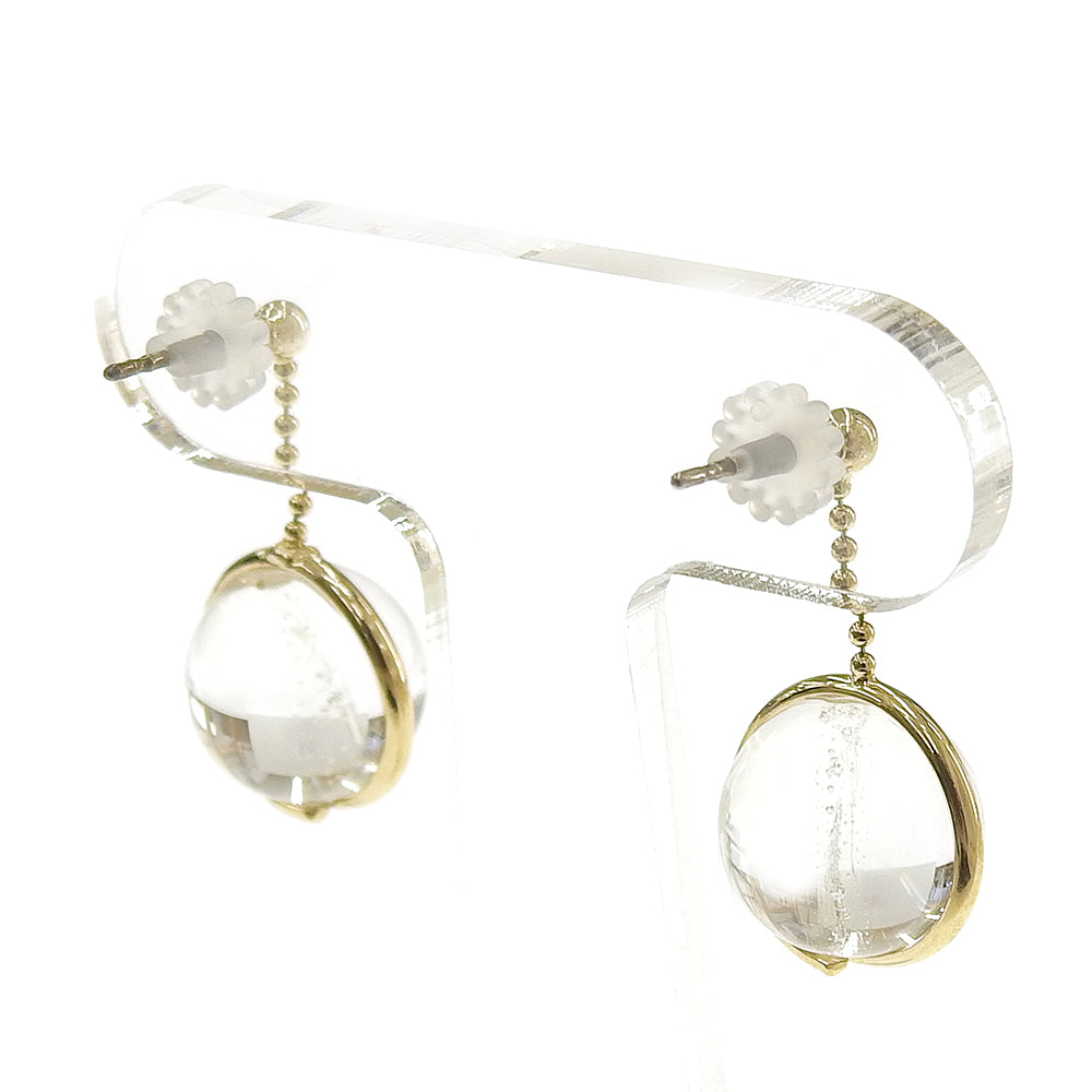 Natural stone 天然石ボールドロップピアス (L)