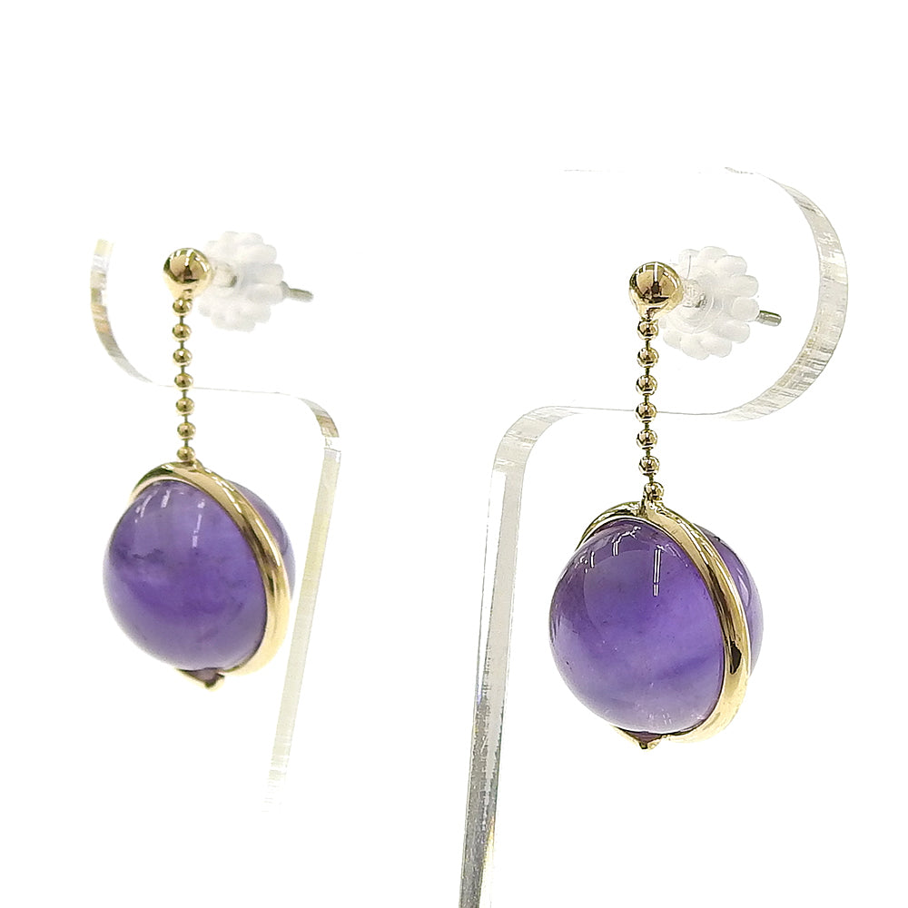 Natural stone 天然石ボールドロップピアス (L)