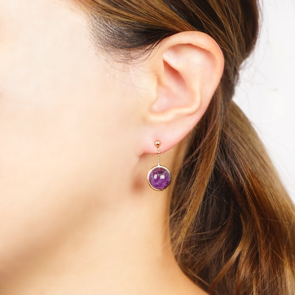 Natural stone 天然石ボールドロップピアス (L)