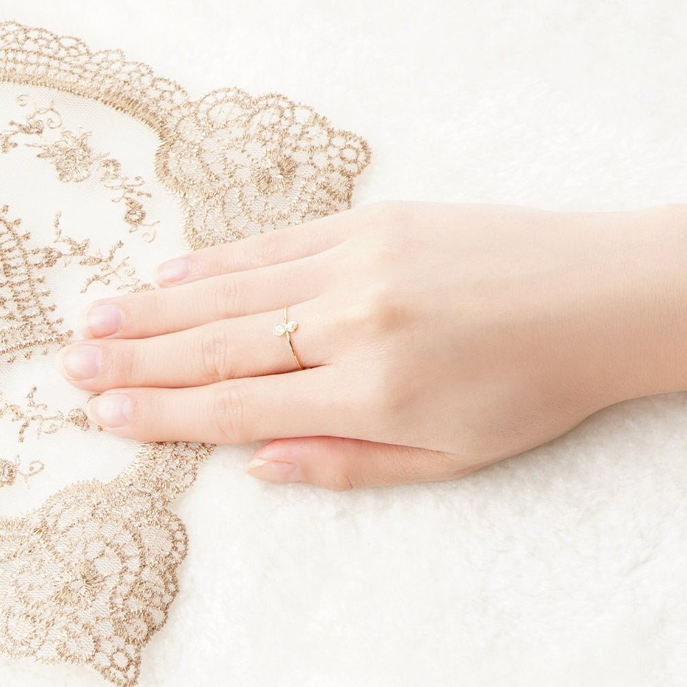 Natural stone 天然石×淡水パール ブラスリング 11号