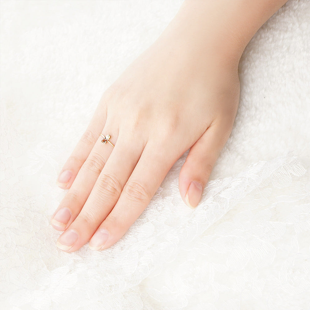 Natural stone 天然石×淡水パール ブラスリング 11号