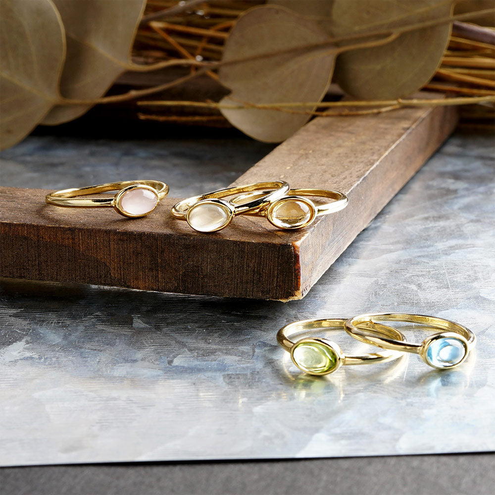 Natural stone オーバル ブラスリング 11号