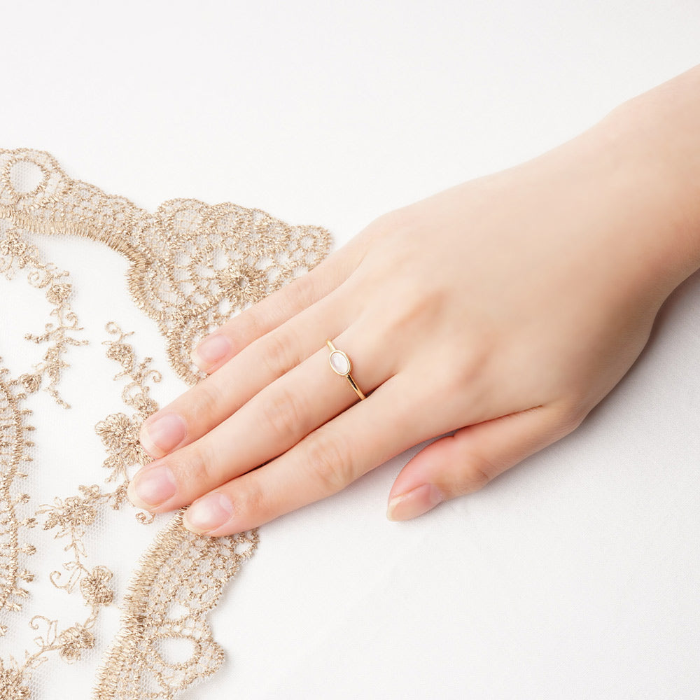 Natural stone オーバル ブラスリング 11号