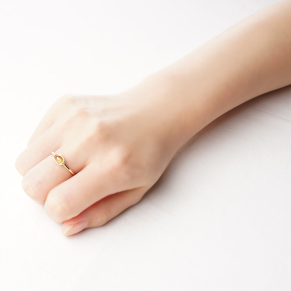 Natural stone オーバル ブラスリング 11号