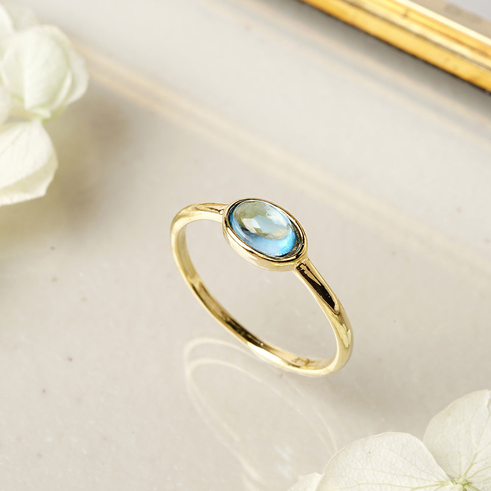 Natural stone オーバル ブラスリング 11号