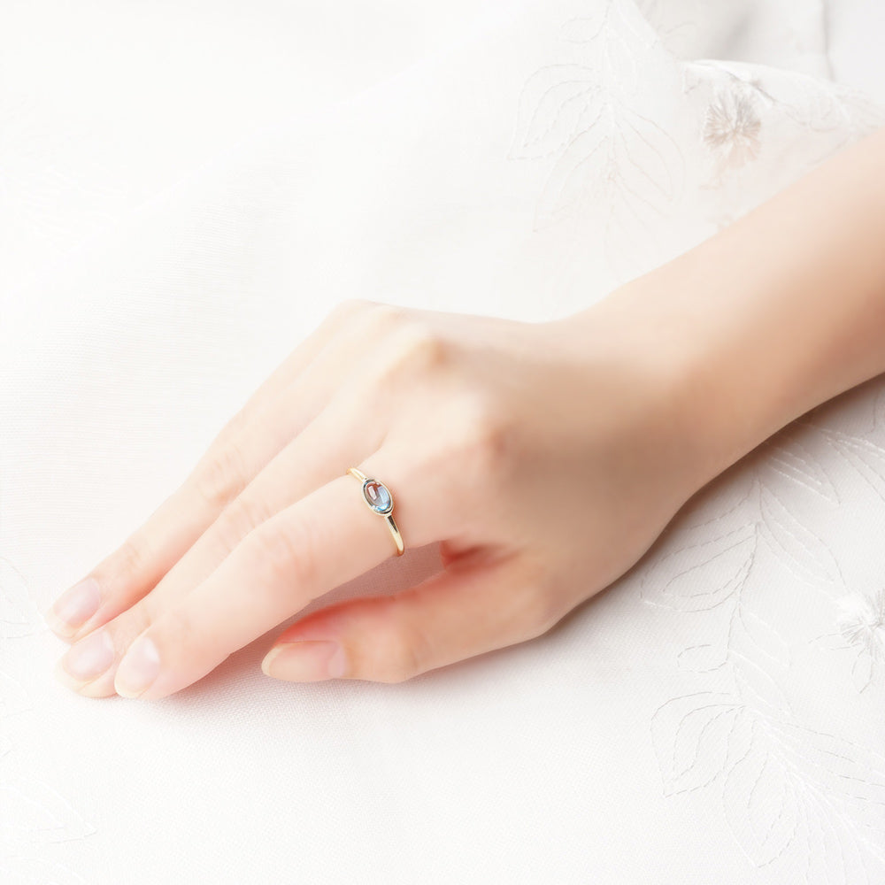 Natural stone オーバル ブラスリング 11号