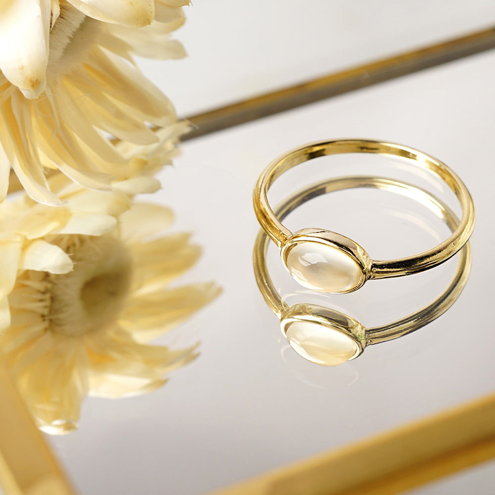 Natural stone オーバル ブラスリング 11号