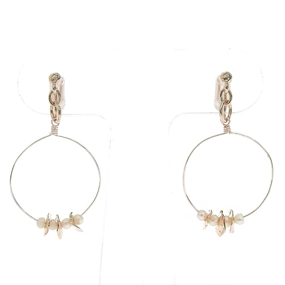 【itam人気商品】淡水パールサークル ノンホールピアス