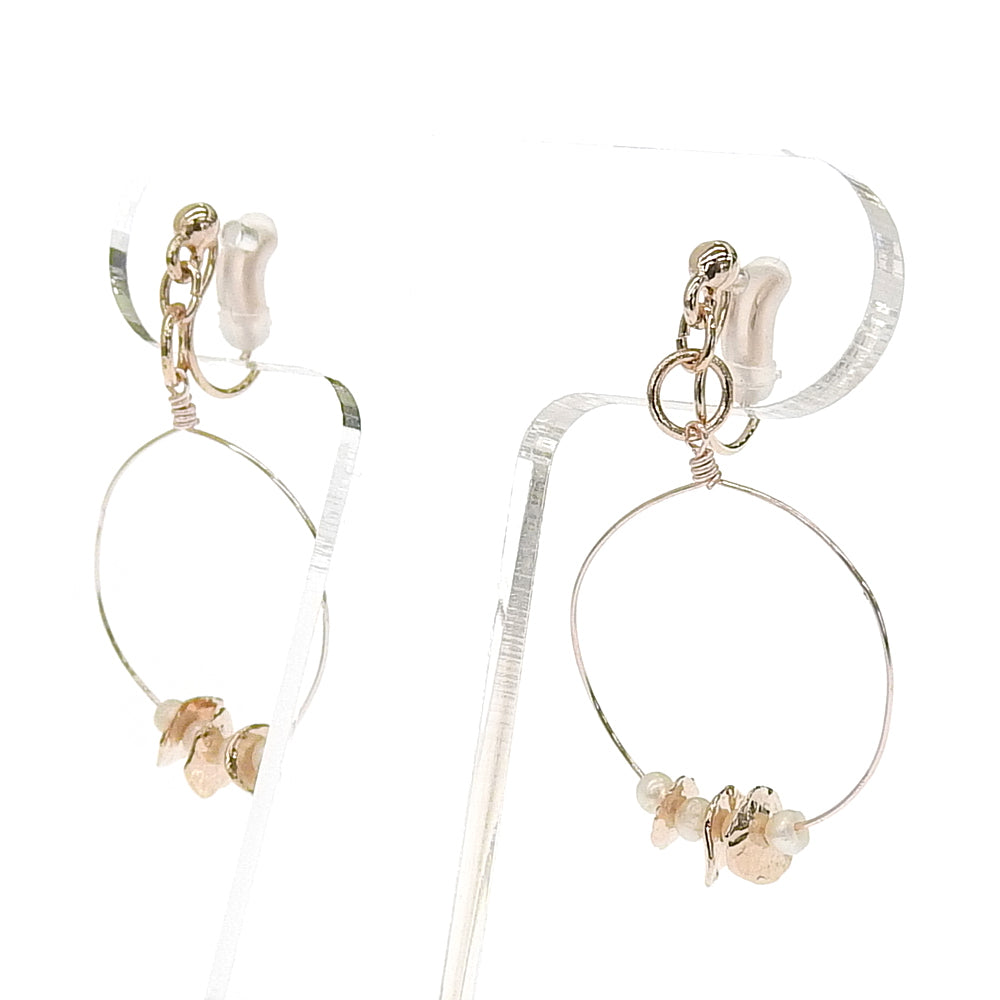 【itam人気商品】淡水パールサークル ノンホールピアス