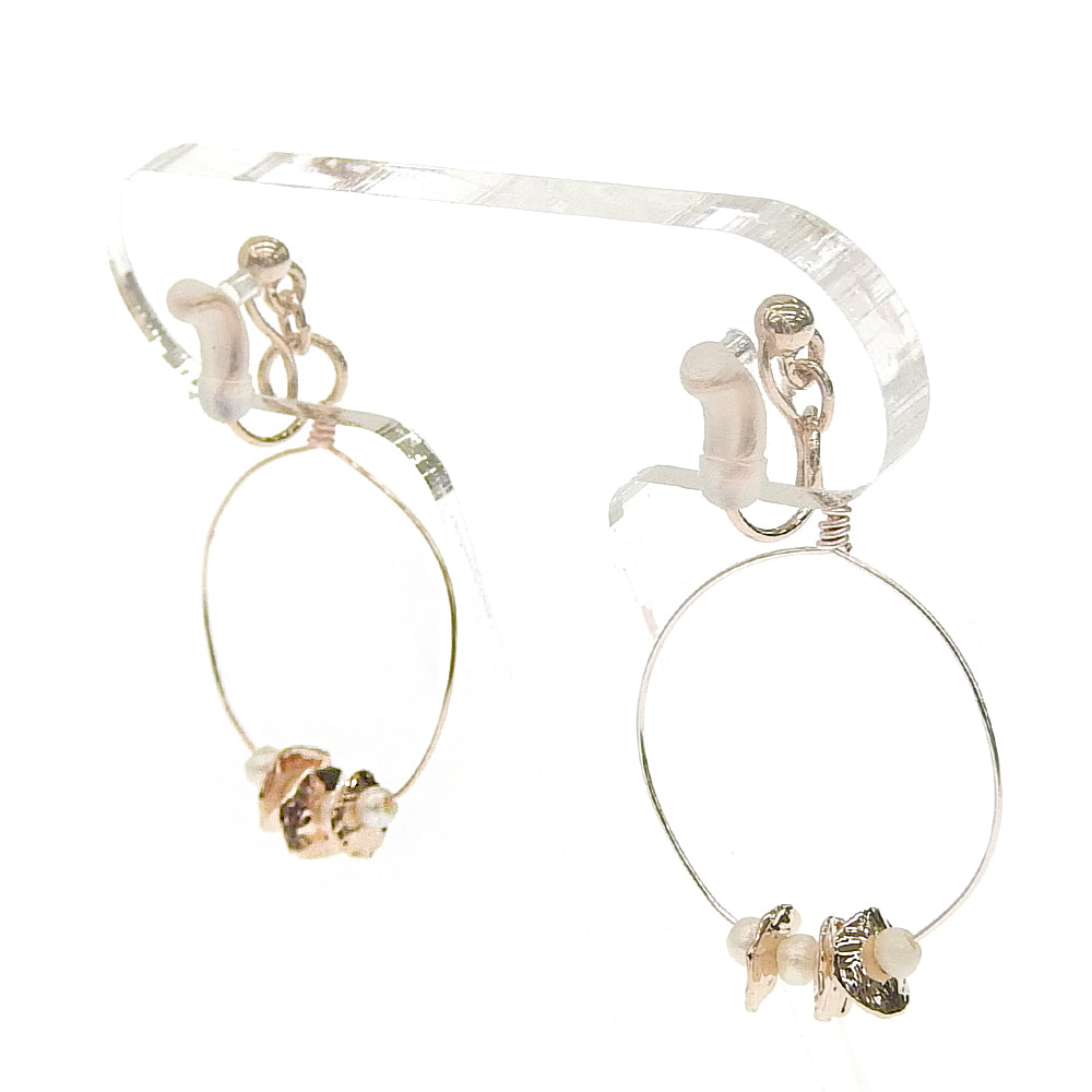 【itam人気商品】淡水パールサークル ノンホールピアス