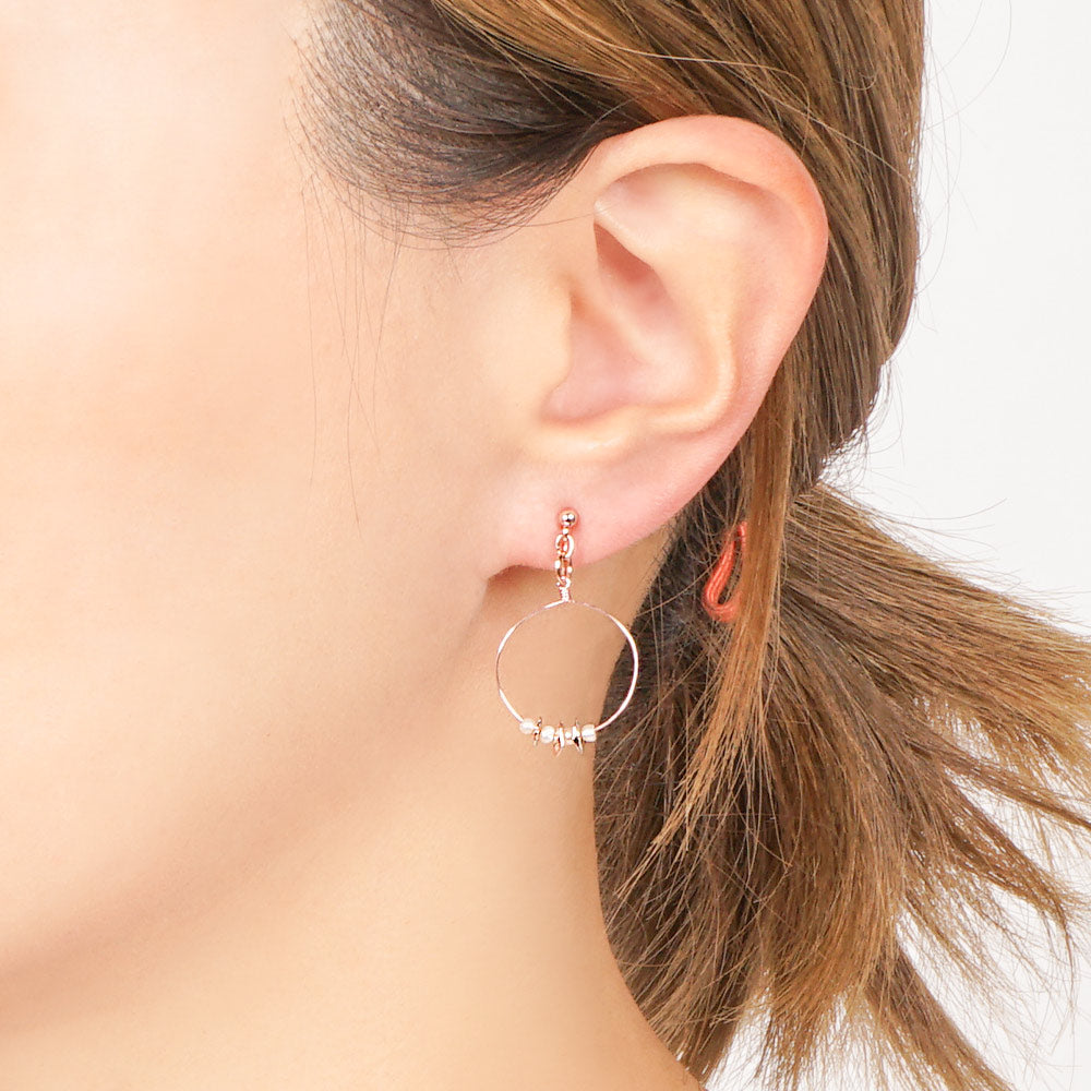 【itam人気商品】淡水パールサークル ノンホールピアス