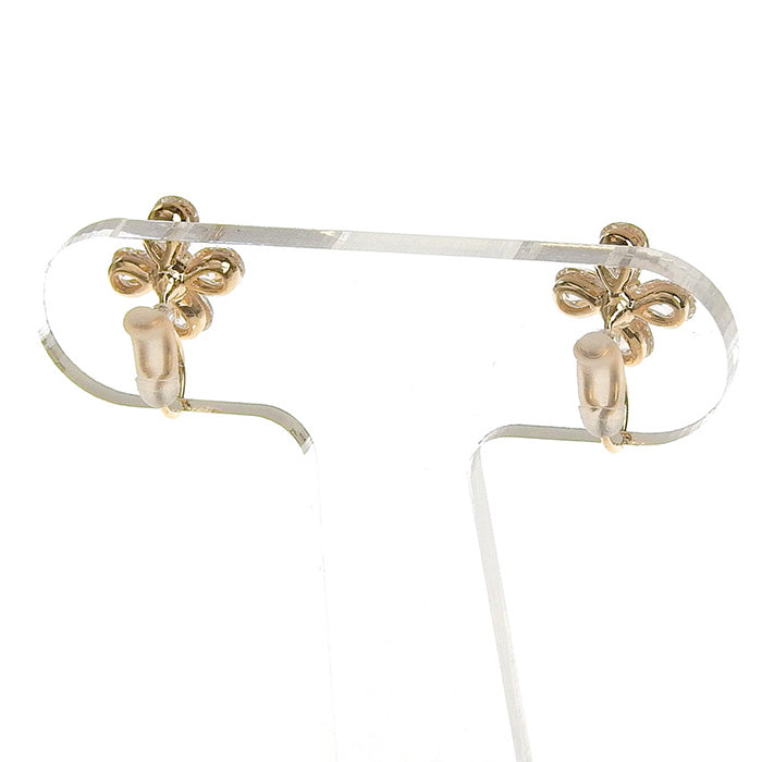 キュービックジルコニア フラワーノンホールピアス 痛くない イヤリング 金属アレルギー対応 日本製 itam ピアスみたいに見える