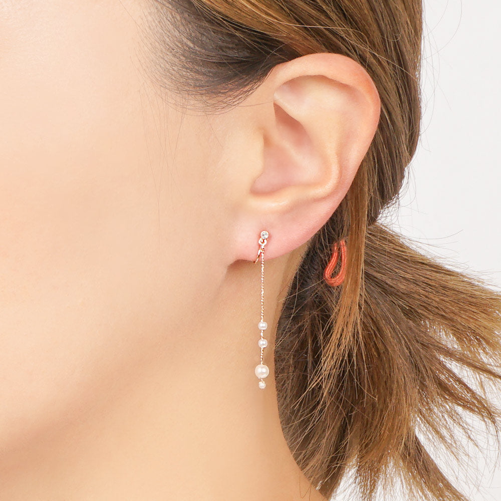 4連パールノンホールピアス