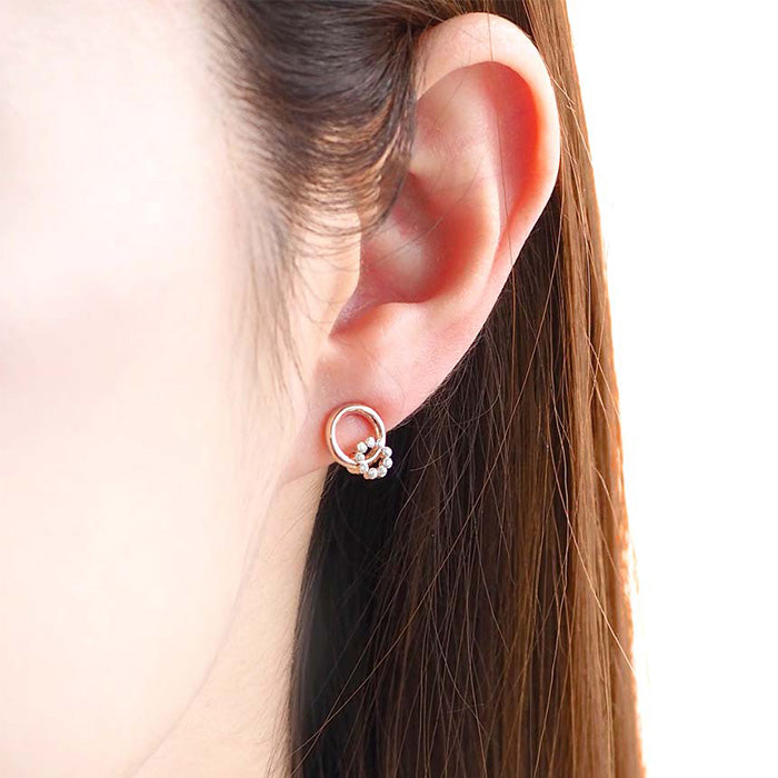 【8/26再入荷】ダブルサークル ノンホールピアス