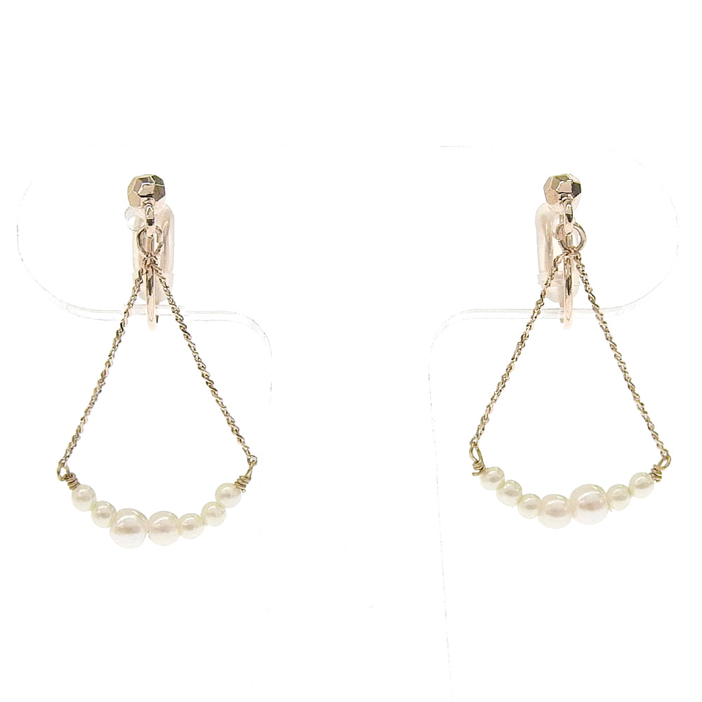 トライアングル パールノンホールピアス