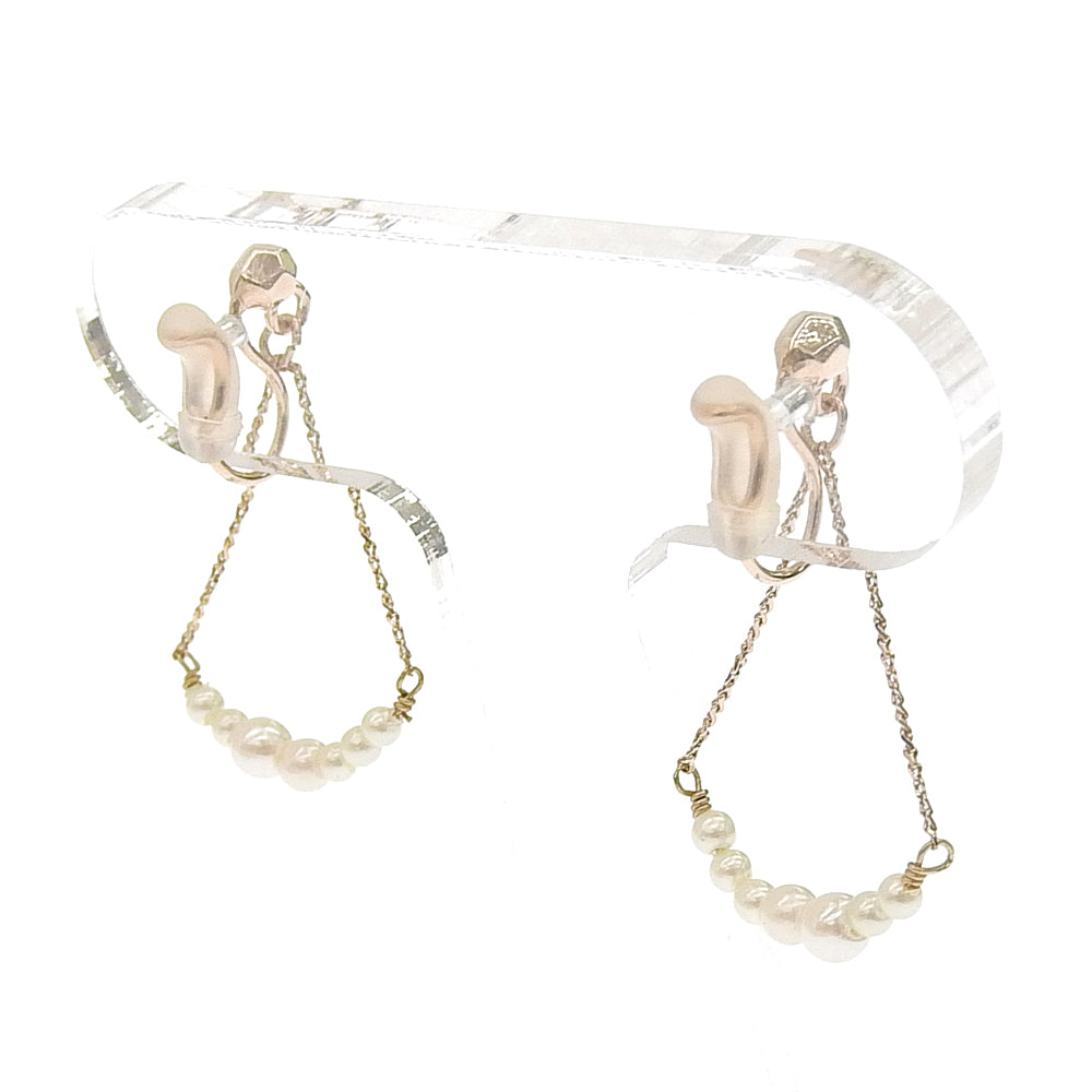 トライアングル パールノンホールピアス