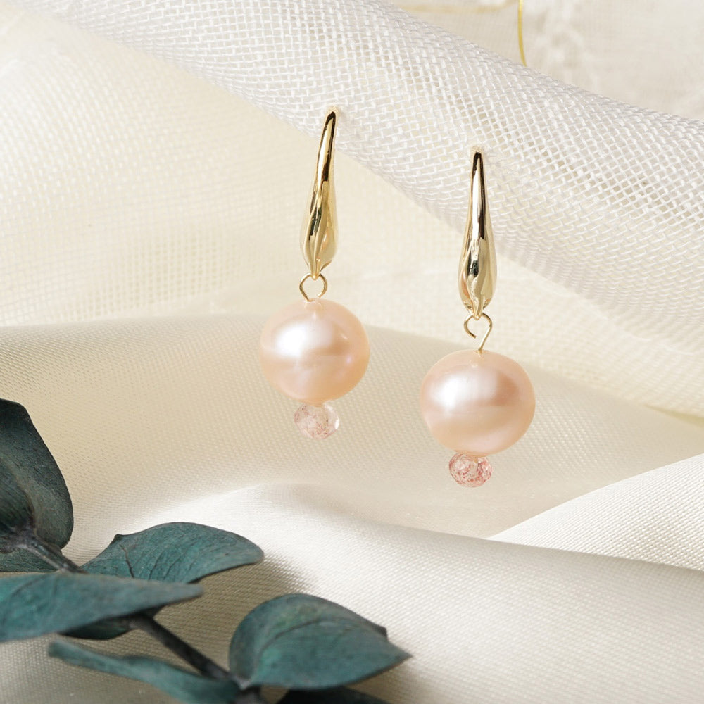 Natural stone 淡水パール ピアス