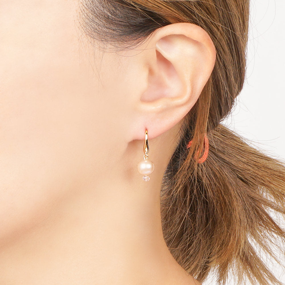 Natural stone 淡水パール ピアス