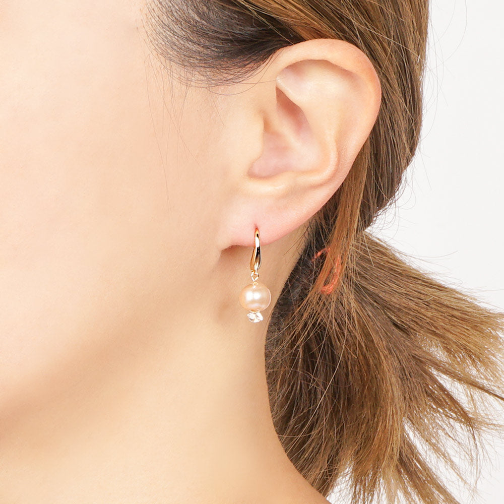 Natural stone 淡水パール ピアス