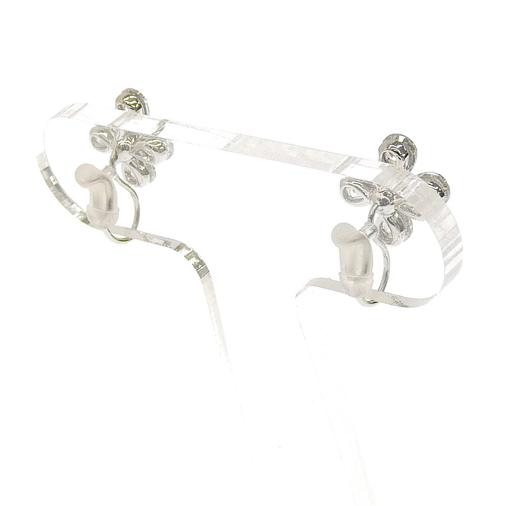 キュービックジルコニア フラワーノンホールピアス 痛くない イヤリング 金属アレルギー対応 日本製 itam ピアスみたいに見える