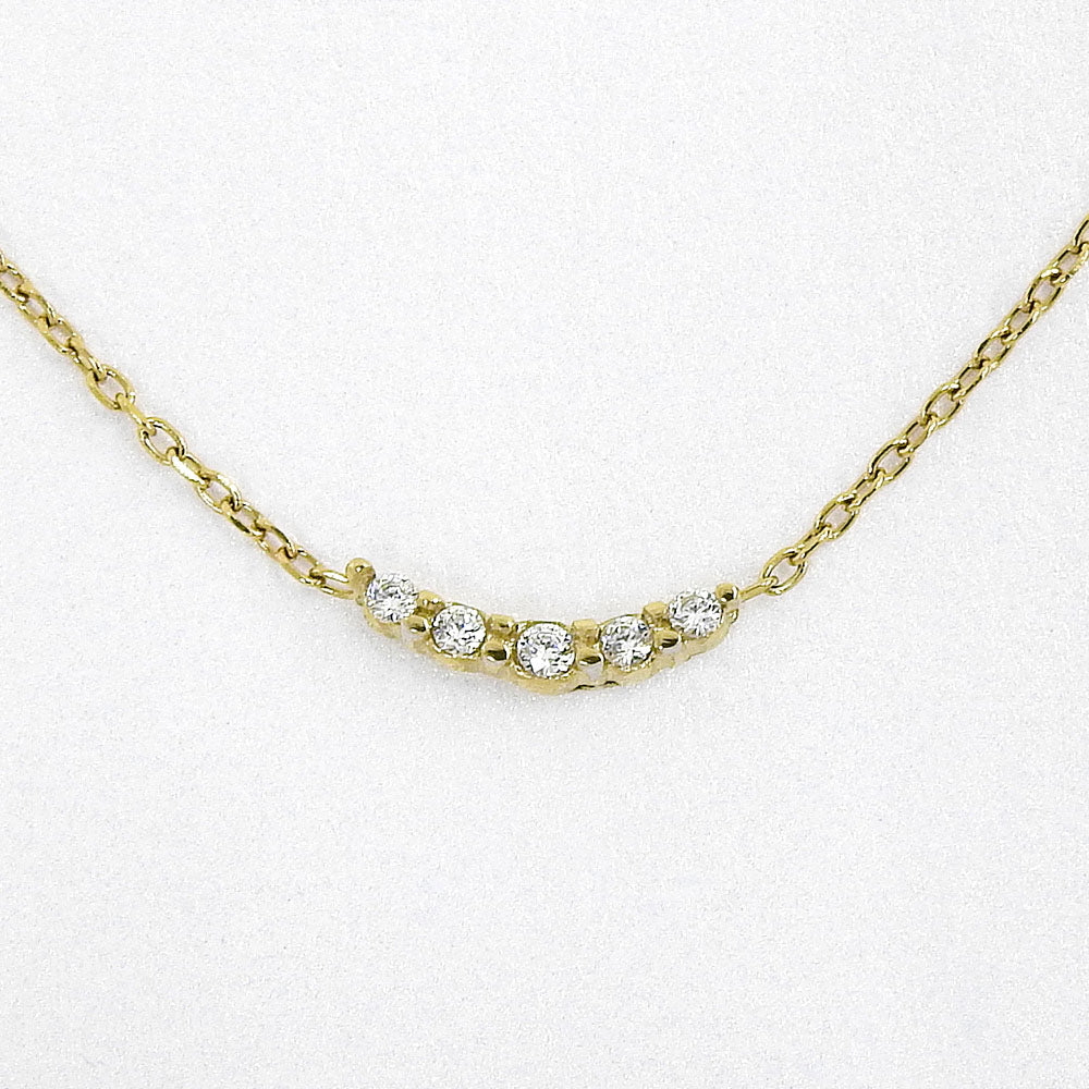 ステンレス キュービックジルコニア ライン ネックレス 華やか 華奢 金属アレルギー対応 itam