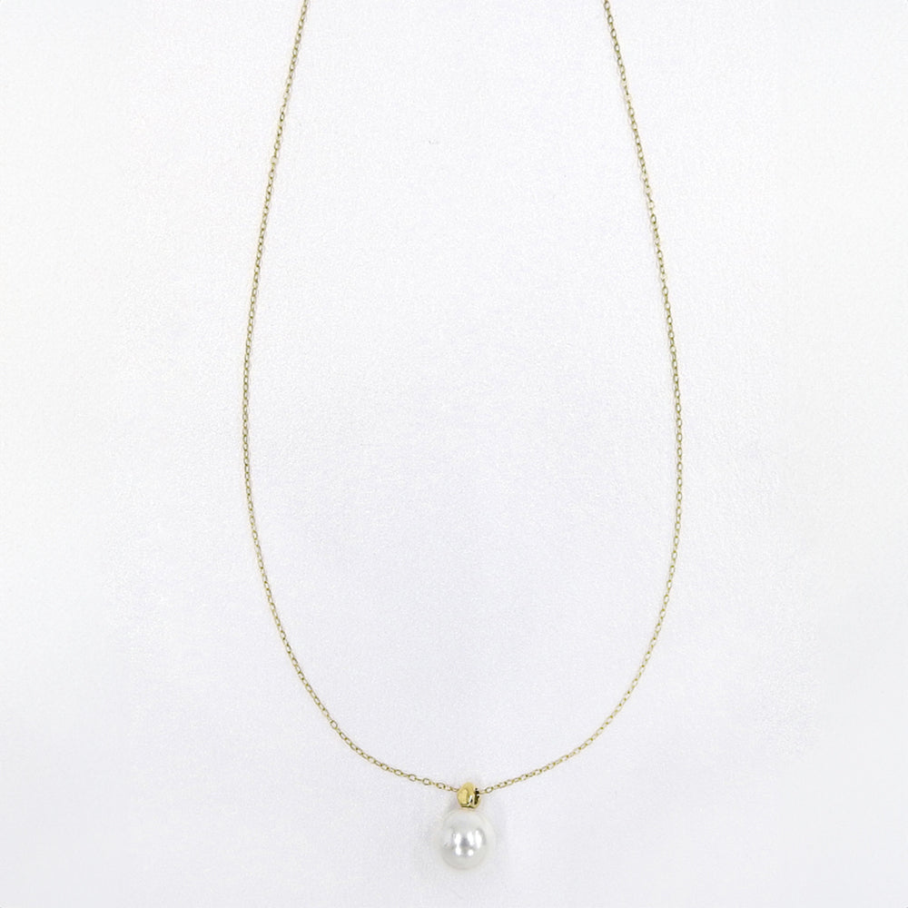 【NEW】ステンレス 1粒 合成シェルパール ネックレス