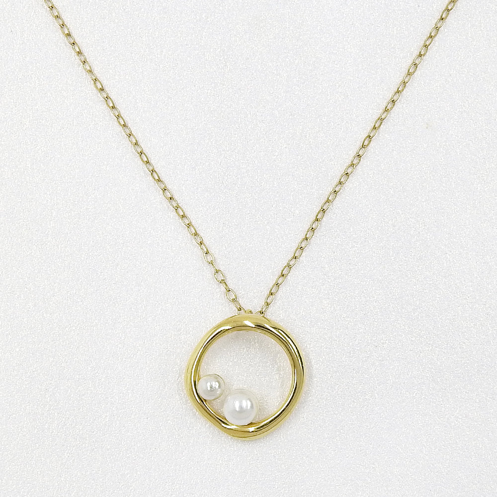 【NEW】ステンレス リング 合成シェルパール ネックレス