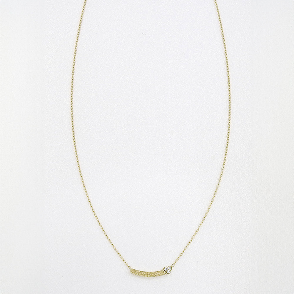 【NEW】ステンレス キュービックジルコニア プレート ネックレス