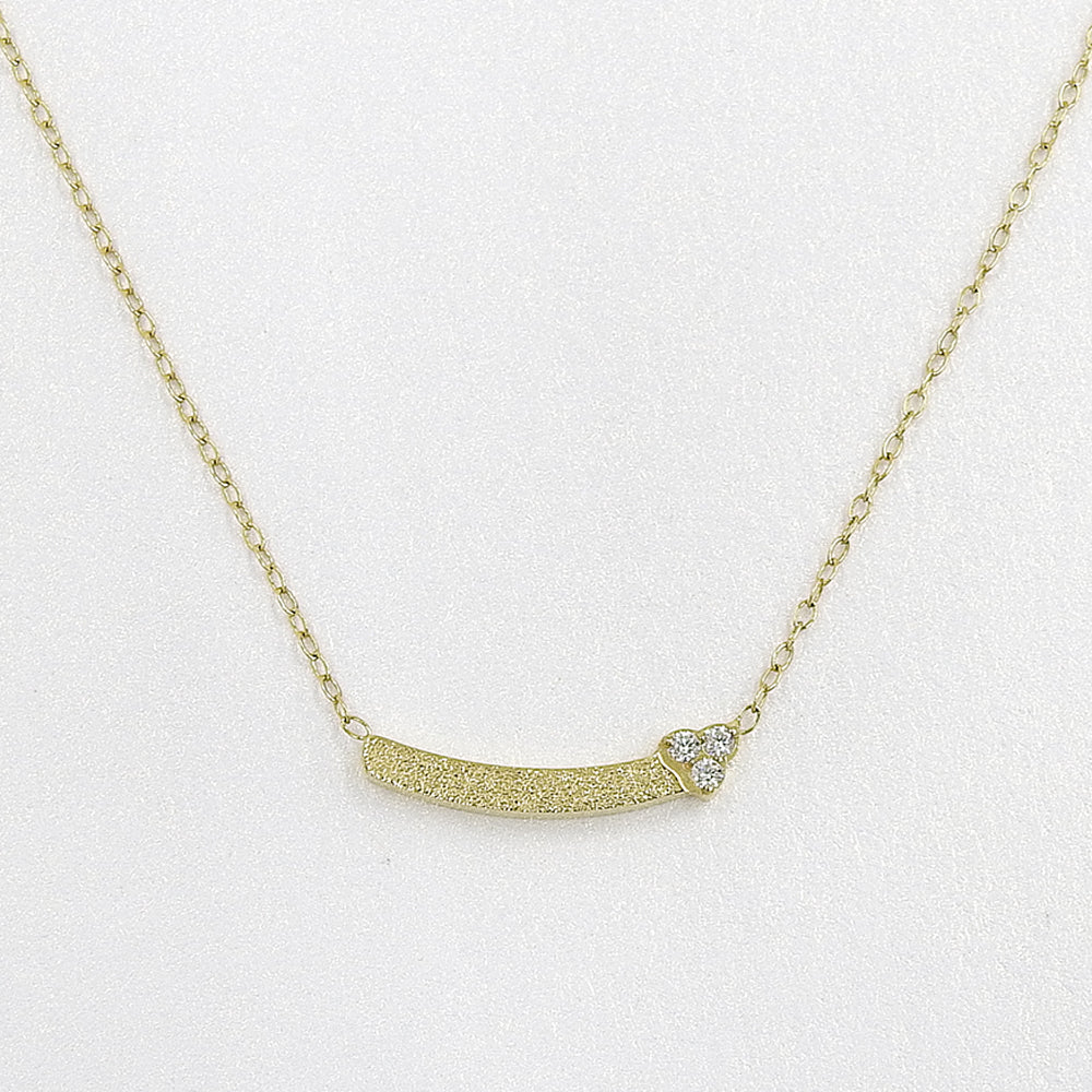 【NEW】ステンレス キュービックジルコニア プレート ネックレス