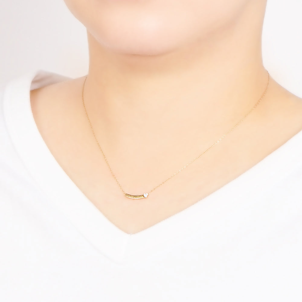 【NEW】ステンレス キュービックジルコニア プレート ネックレス