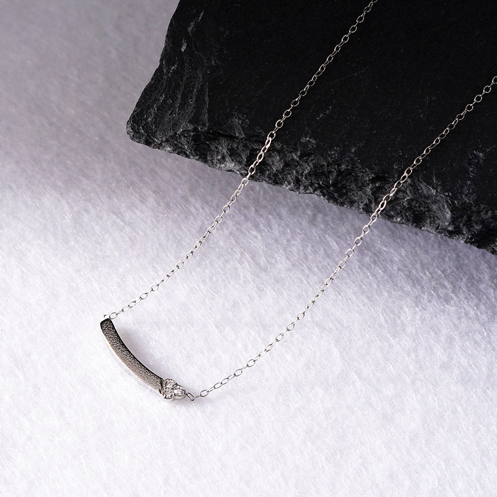 【NEW】ステンレス キュービックジルコニア プレート ネックレス