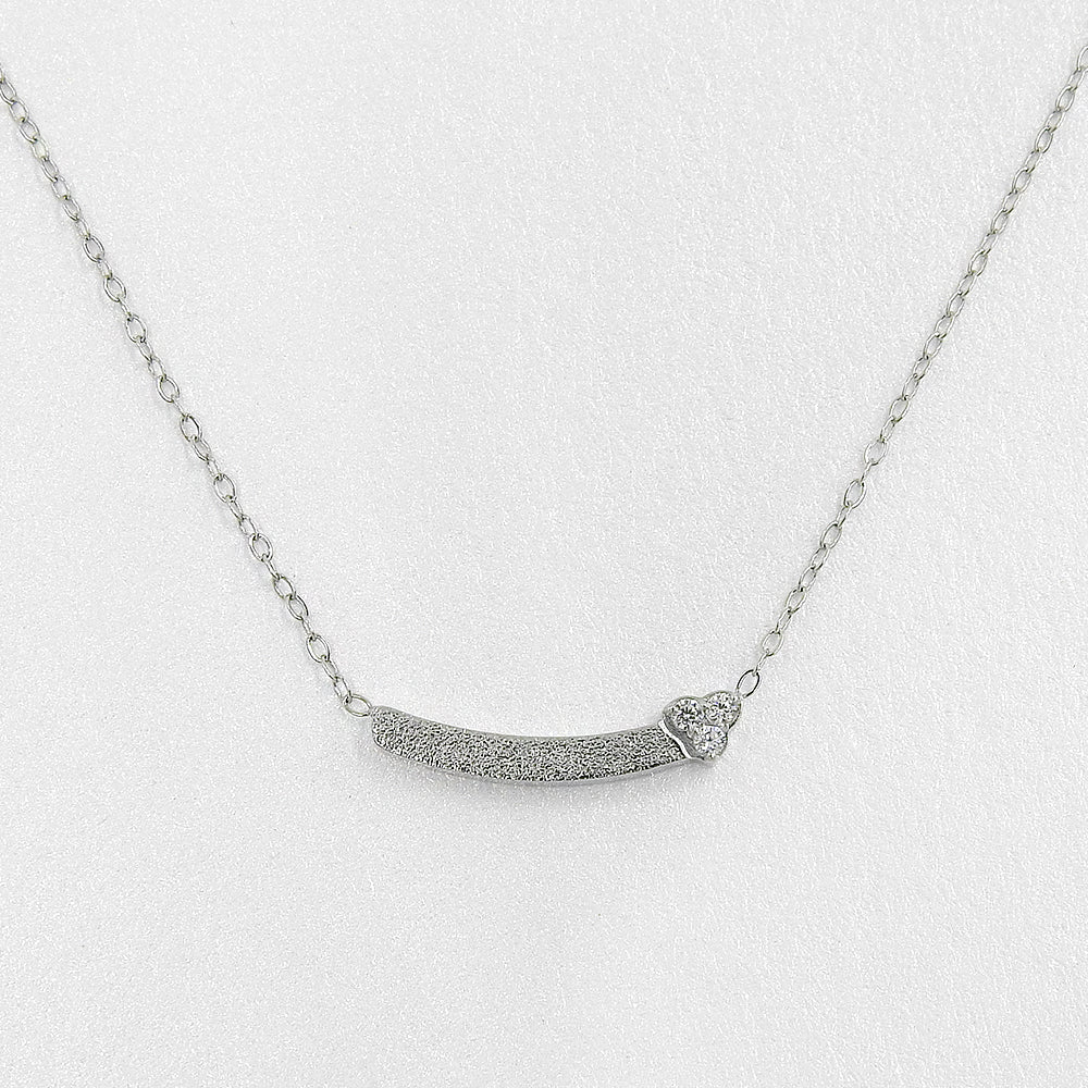 【NEW】ステンレス キュービックジルコニア プレート ネックレス