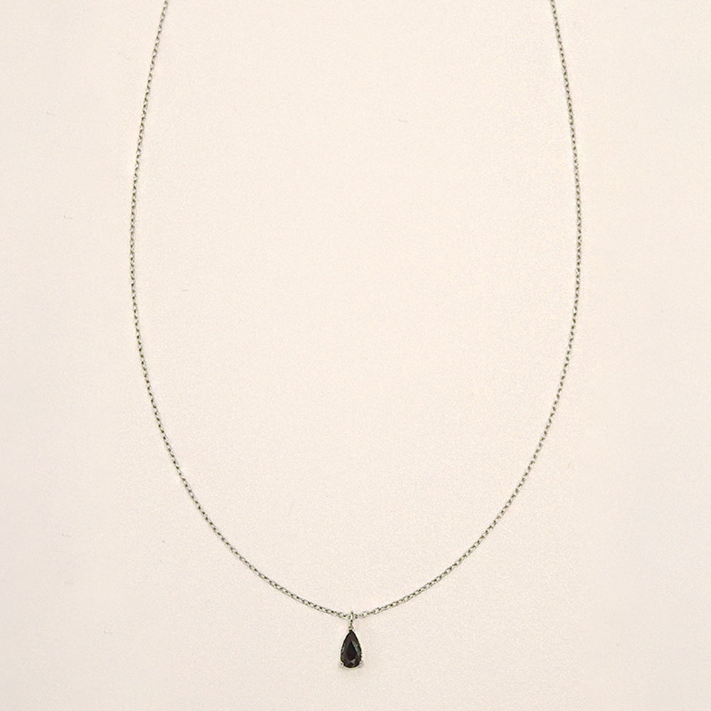 【NEW】【 金属アレルギー対応 】ステンレス キュービックジルコニア ティアドロップ ネックレス