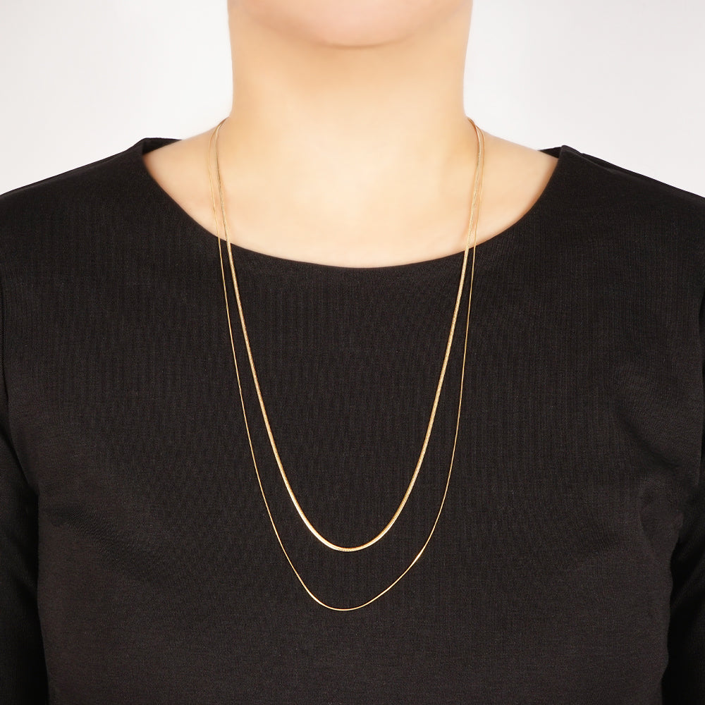 【NEW】ステンレス 2連 ロングネックレス