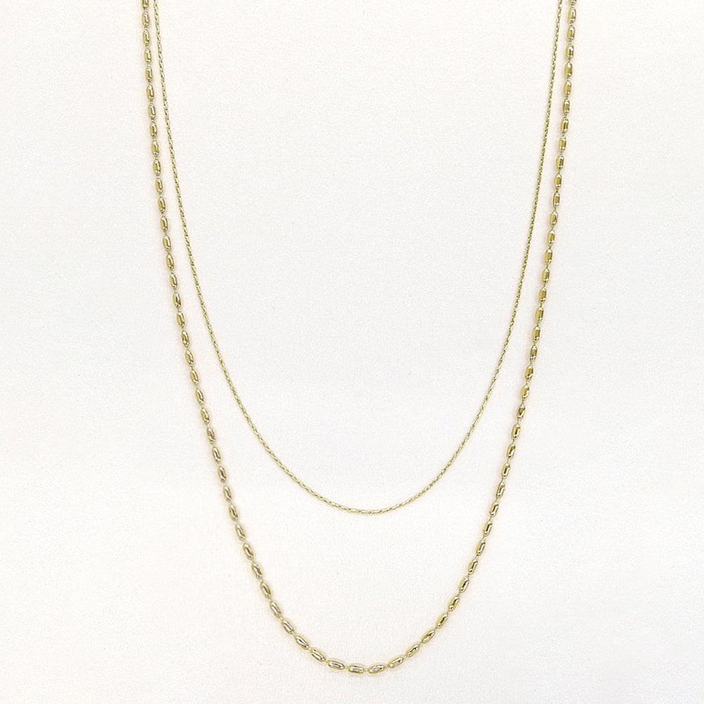 【NEW】ステンレス 2連ボールチェーン ロングネックレス