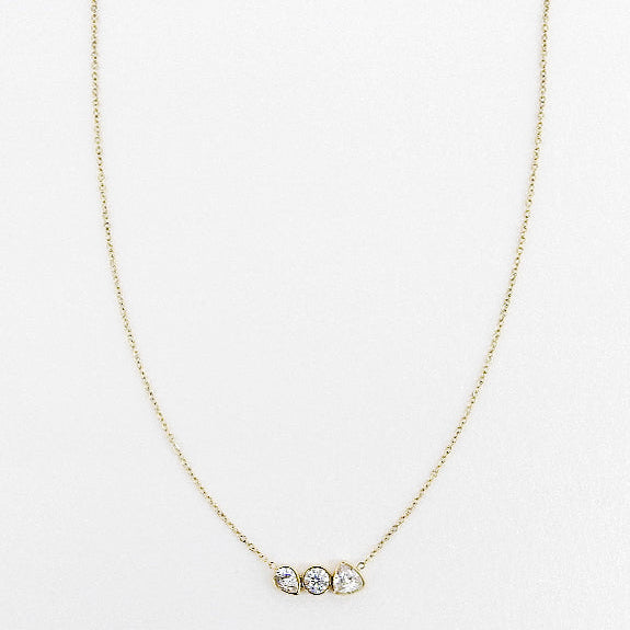【NEW】【 金属アレルギー対応 】クリアキュービックジルコニア ステンレスネックレス