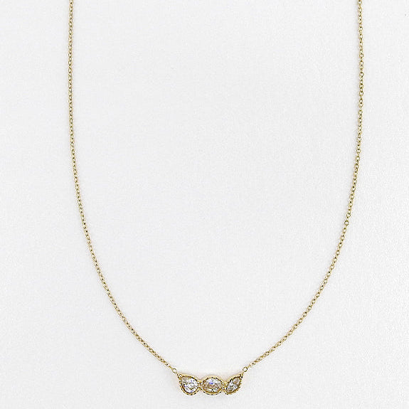 【NEW】【 金属アレルギー対応 】クリアキュービックジルコニア ステンレスネックレス