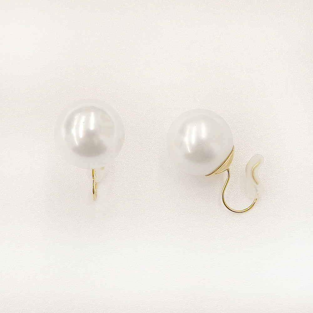 ステンレス 1粒パール ノンホールピアス 痛くない イヤリング 金属アレルギー対応 itam ピアスみたいに見える サージカルステンレス