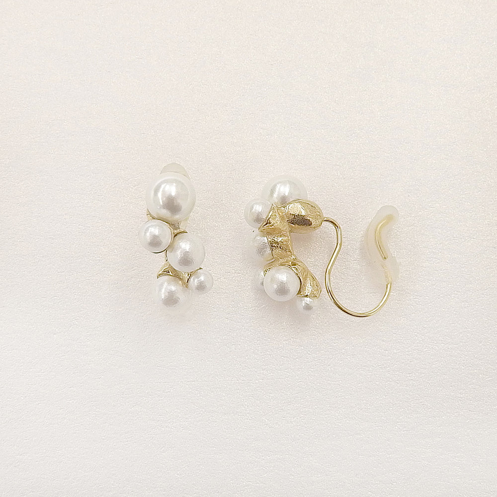 ステンレス パール ノンホールピアス